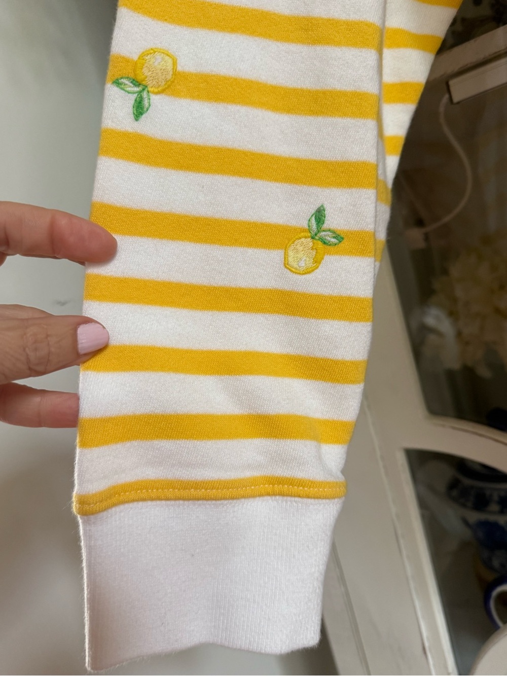 Lilly Pulitzer Yellow & White Striped Lemon Sweatshirt - Picture 6 of 9